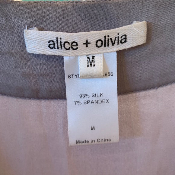 Alice & Olivia Silk Dress, grey Size M - Picture 3 of 5
